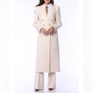 Vintage Pink Striped Pantsuit Set